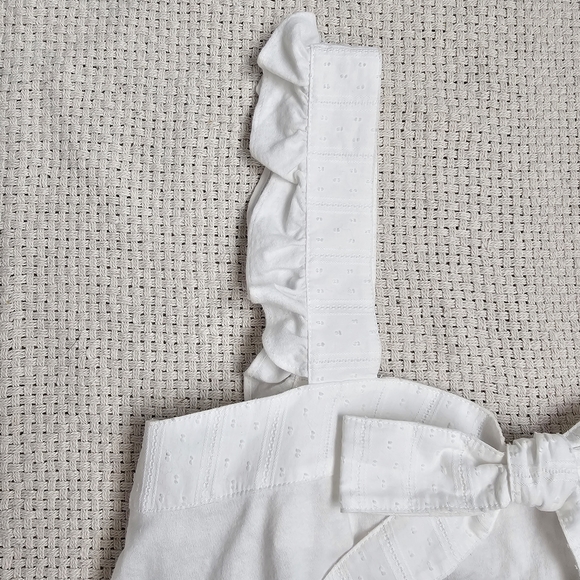 J. Crew Cotton Linen Blend Bow Ruffle Tank Top Size Small nwt - Picture 5 of 12